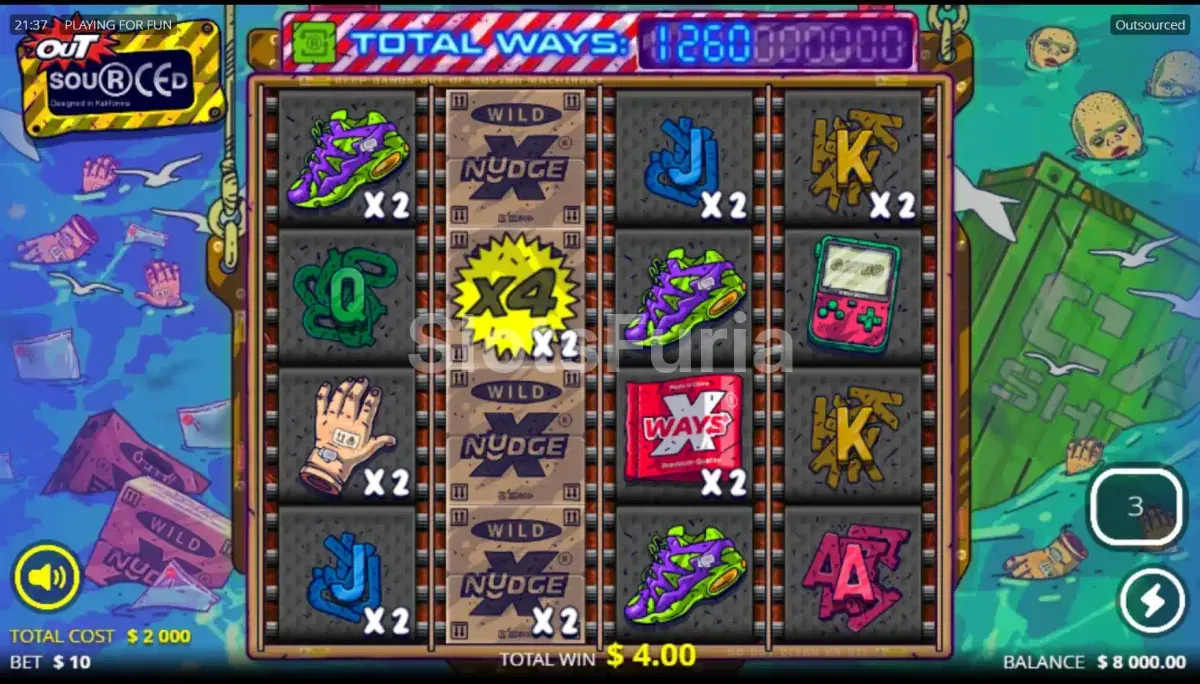 Giros gratis Sweatshop Spins en Outsourced