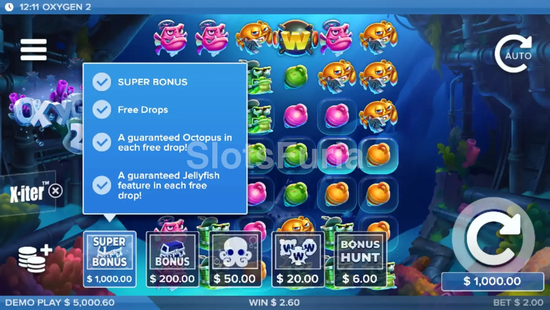 Opciones de compra de bonus en Oxygen 2