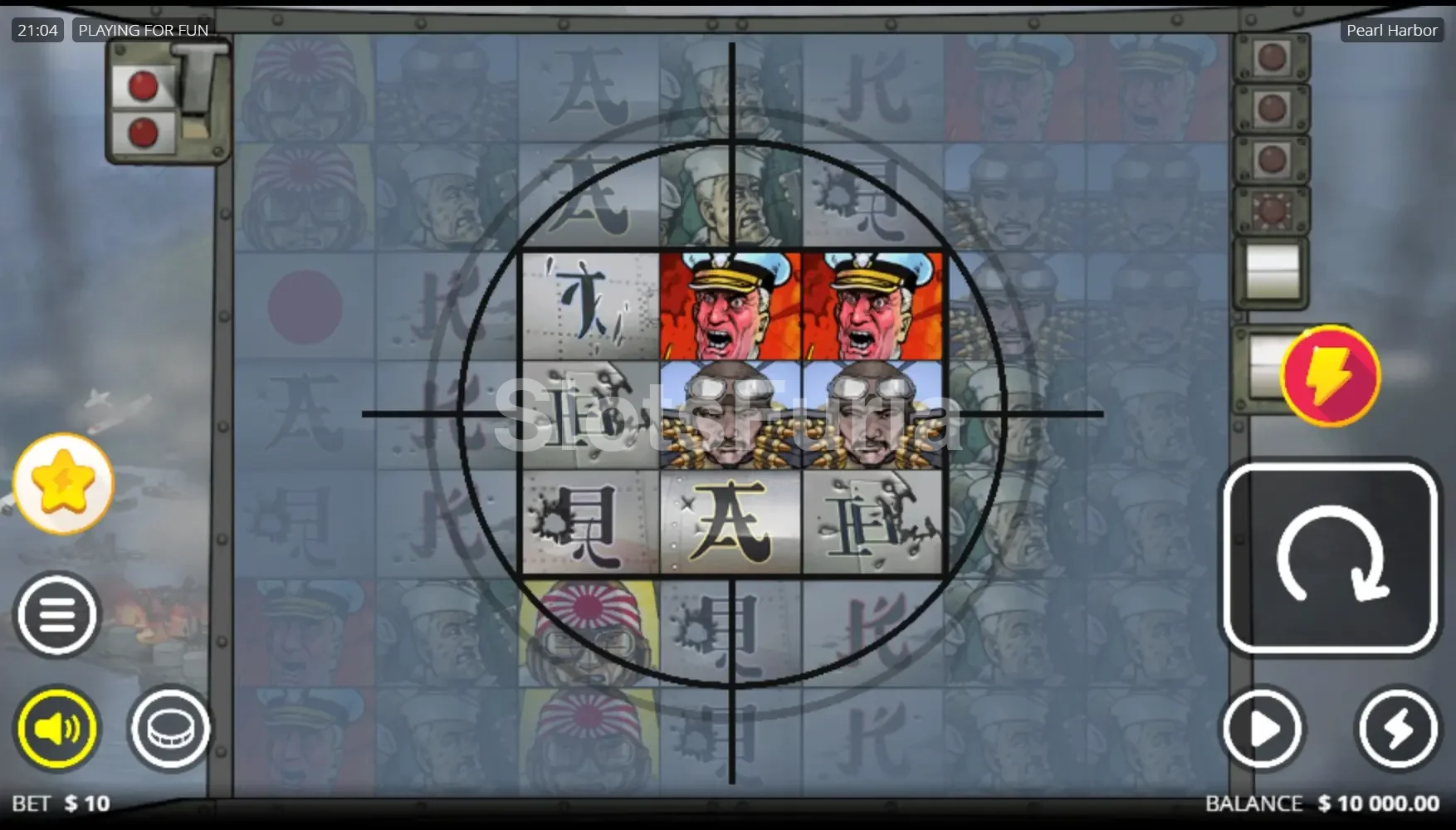 Juego base de Pearl Harbor con la cuadrícula de 3x3 activa