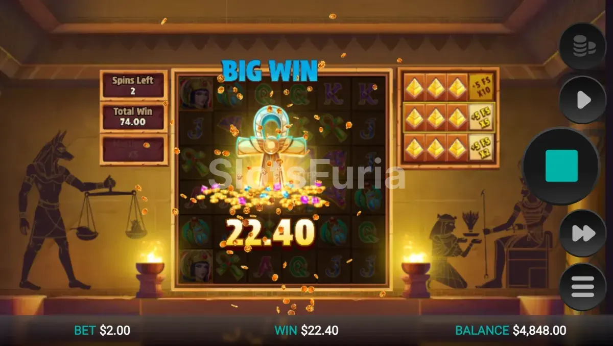Gran victoria en Pharaoh's Last Wish con multiplicador máximo activo