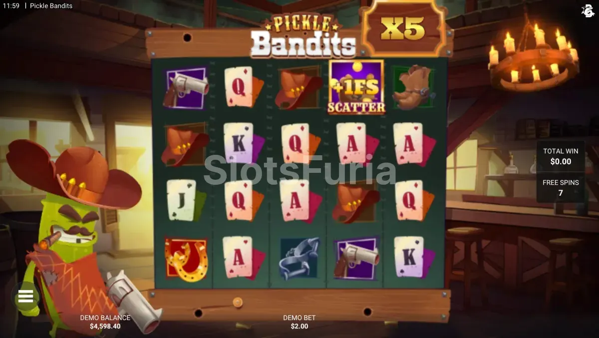 Ronda de giros gratuitos activa en Pickle Bandits