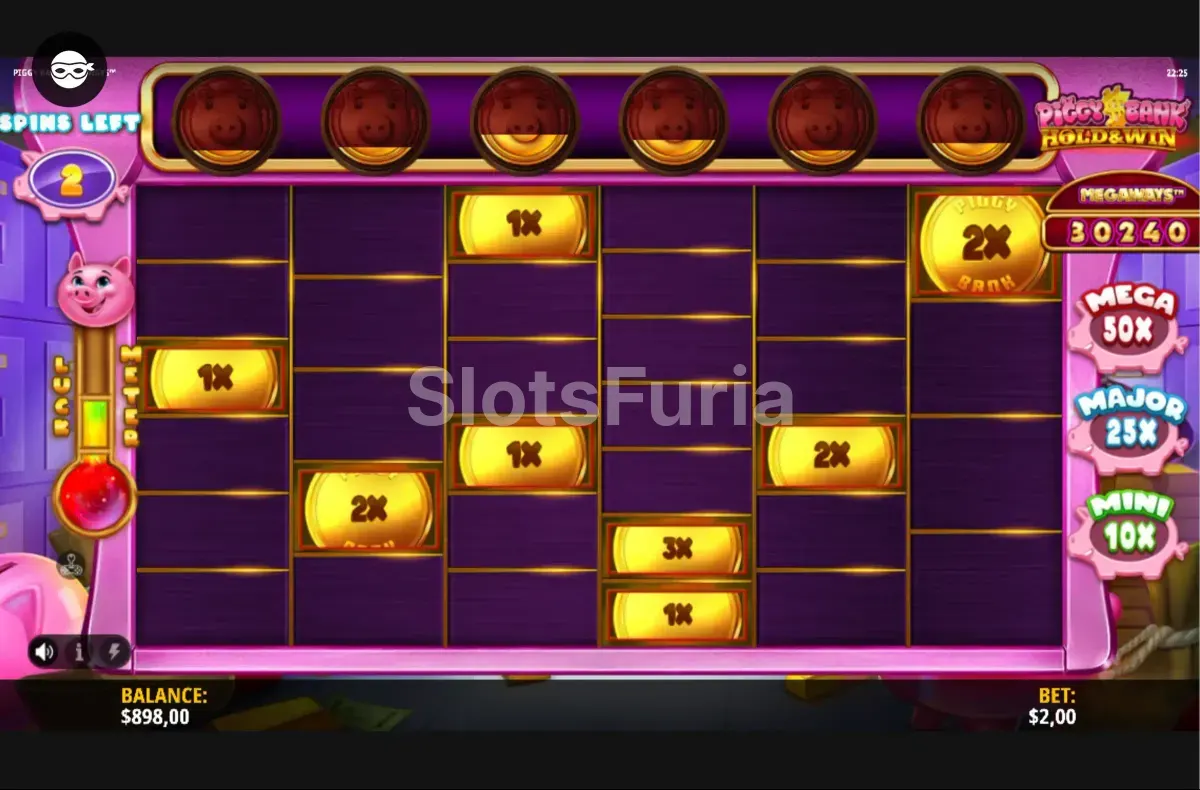 Ronda de giros gratuitos de Piggy Bank Megaways con multiplicadores activos