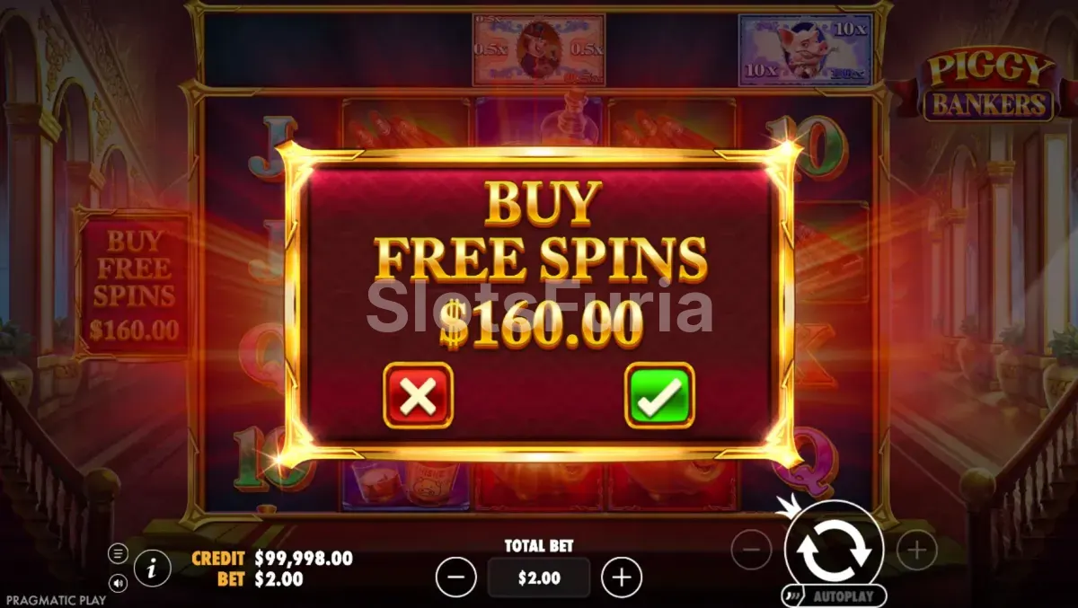 Opción de compra de bono de la slot Piggy Bankers