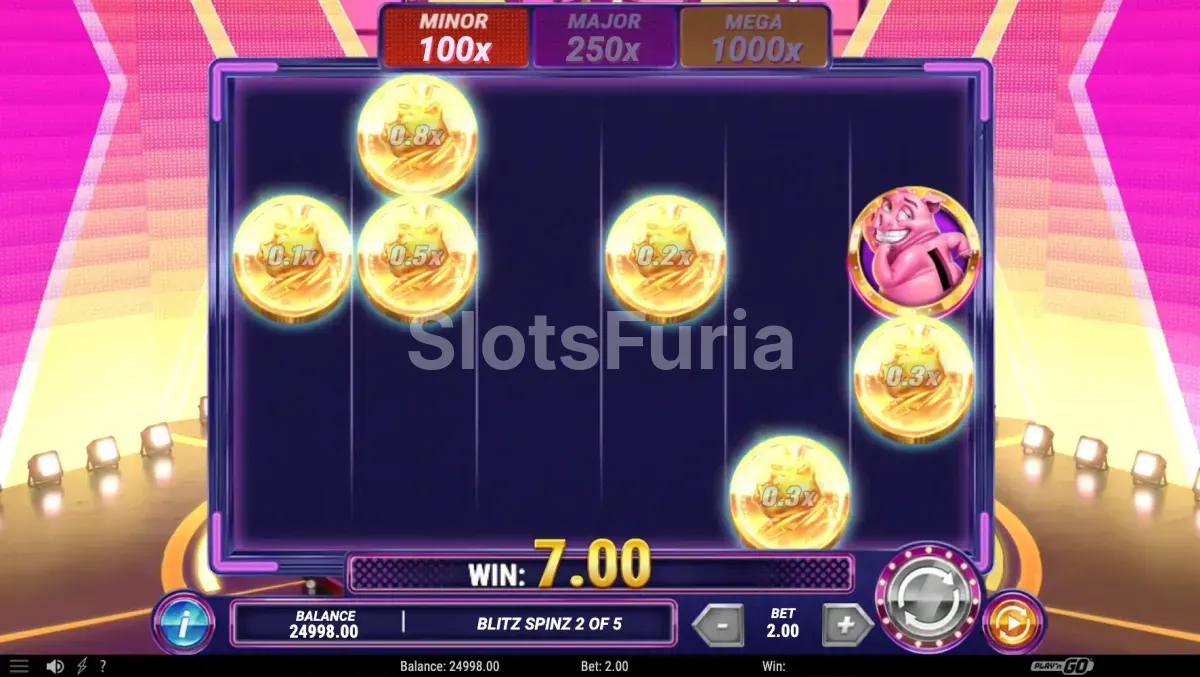 Función Blitz Spinz de giros gratis en Piggy Blitz