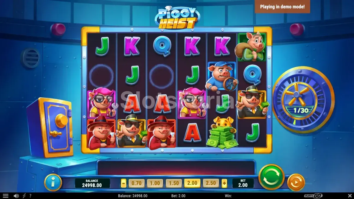 Segundo plano del juego base de Piggy Heist mostrando el sistema de wilds