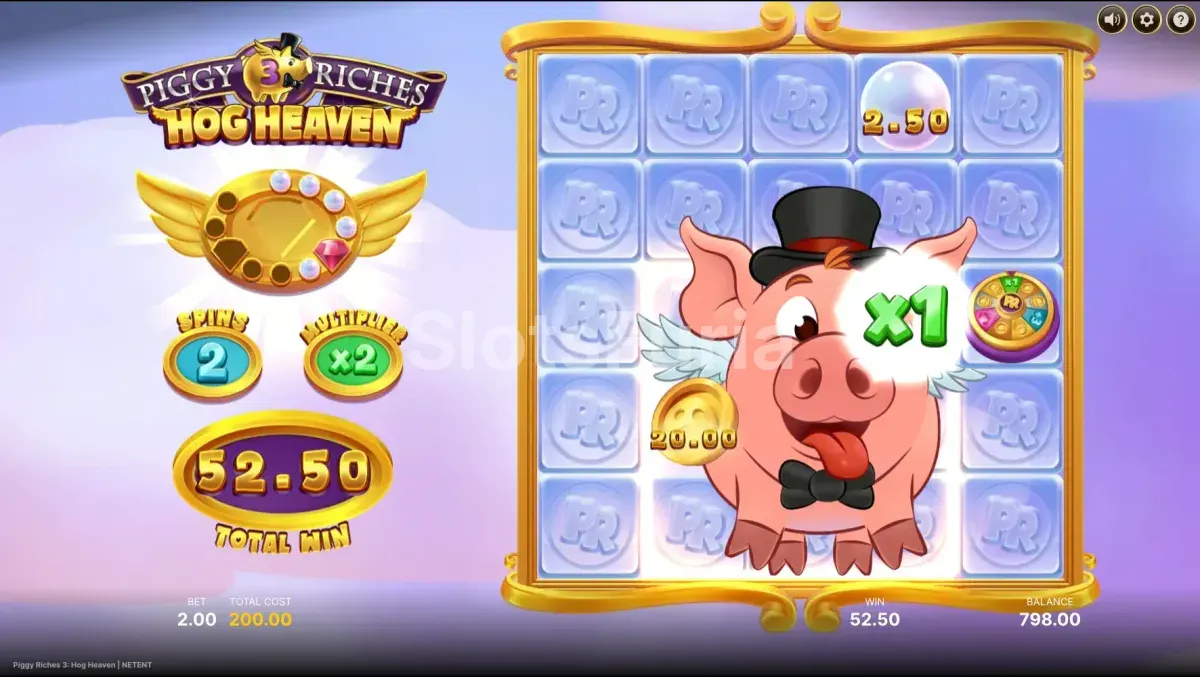 Ronda de giros gratis en Piggy Riches 3 Hog Heaven con marco colector activo