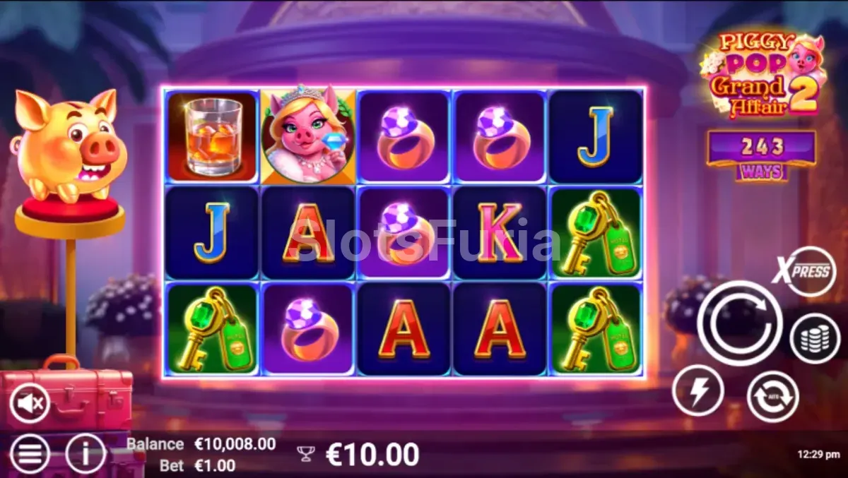 Pantalla principal del juego base en PiggyPop Grand Affair 2