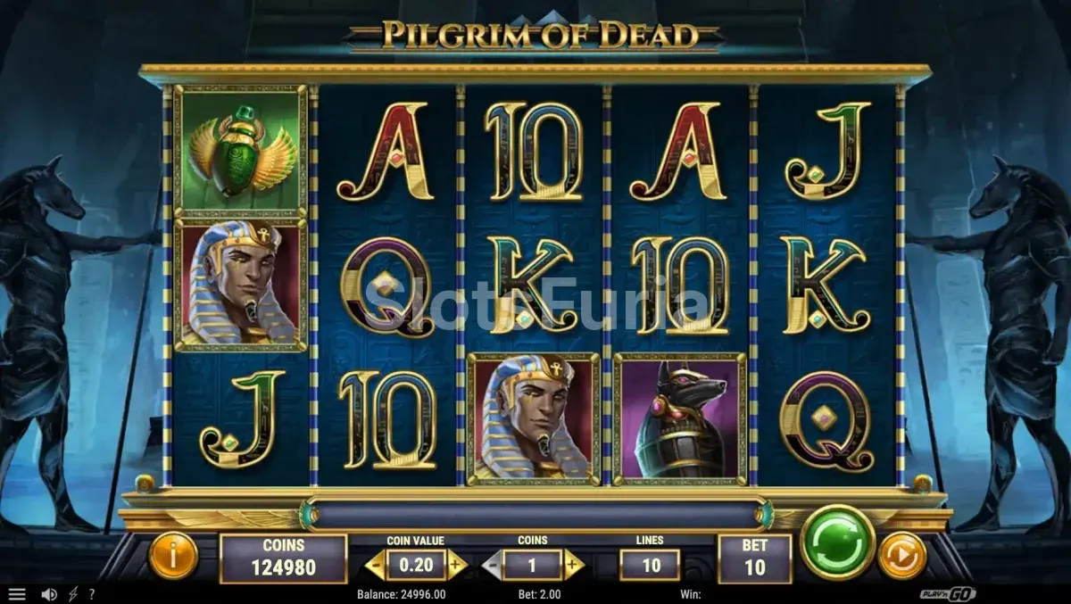 Segunda vista del juego base de Pilgrim of Dead con símbolos en acción