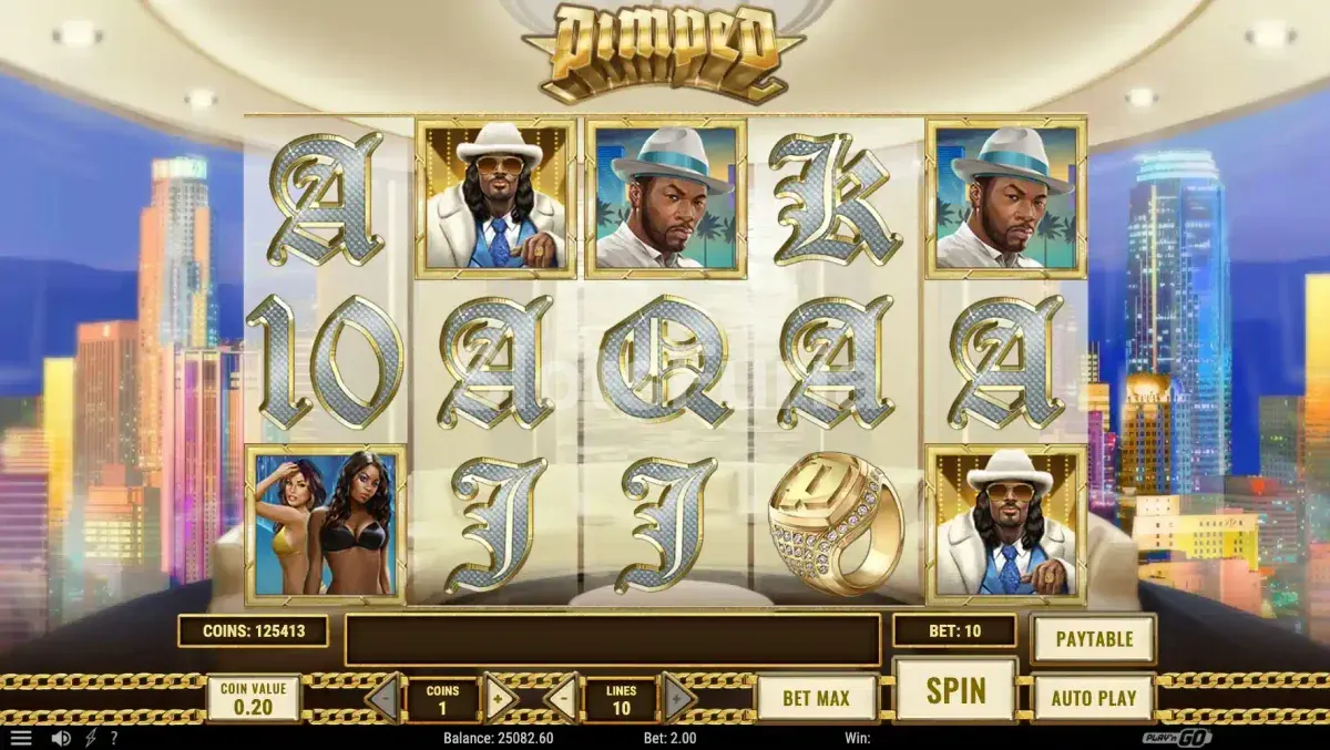 Juego base de la tragamonedas Pimped con fondo de penthouse