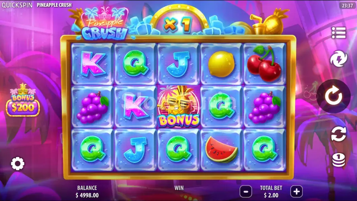 Juego base de Pineapple Crush en pantalla completa