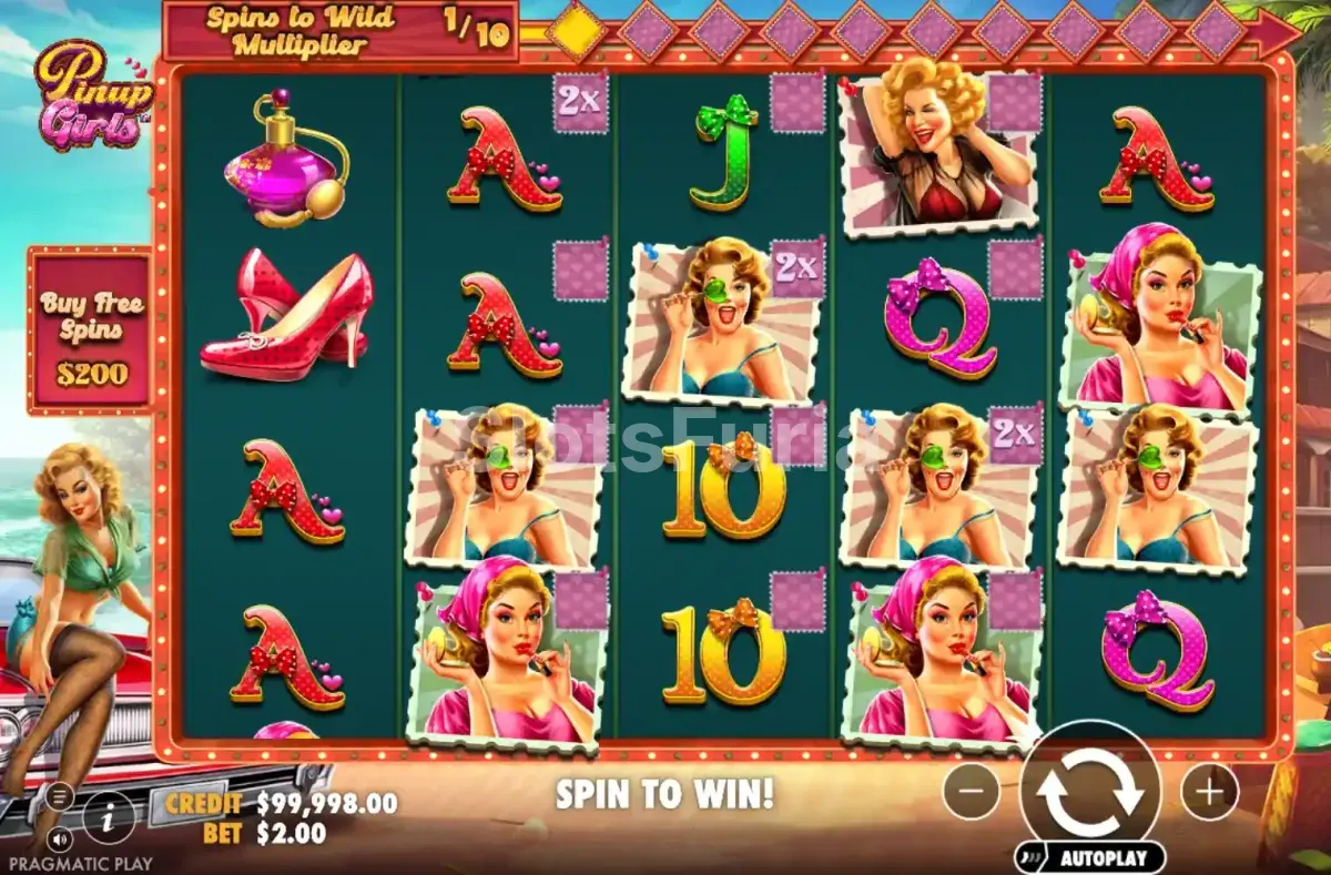 Juego base de Pinup Girls con los 5 rodillos en acción