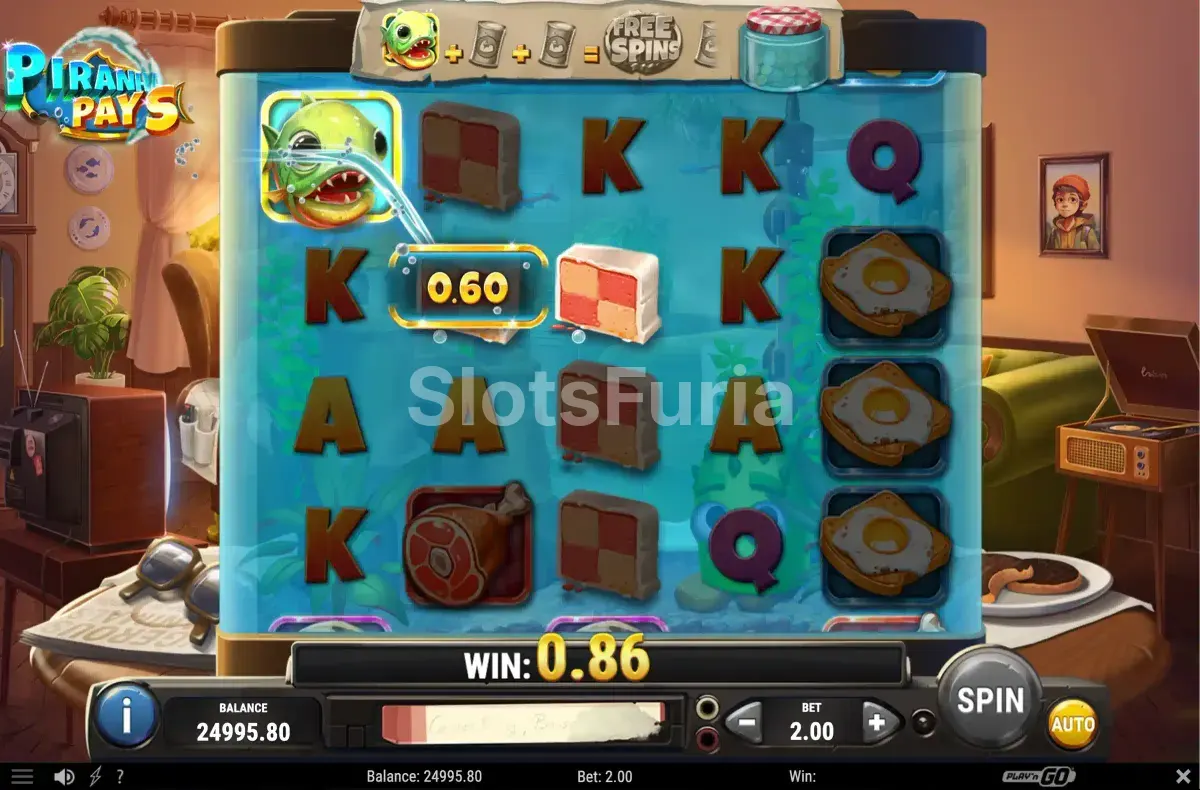 Pantalla principal del juego base en Piranha Pays