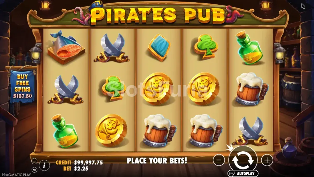 Juego base de Pirates Pub con la grilla de 5x3