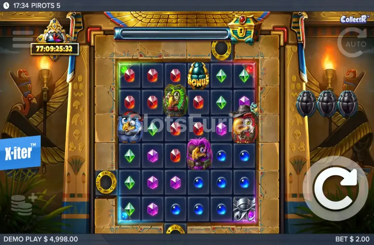 Juego base de Pirots 5 con cuadrícula expansible