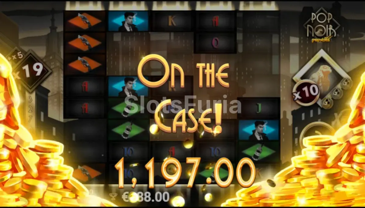 Gran victoria épica en PopNoir mostrando el potencial máximo del juego