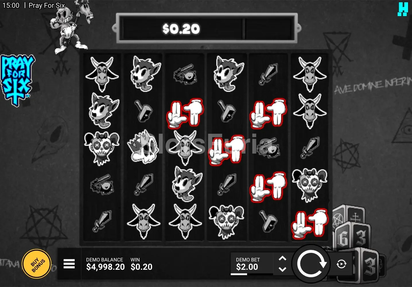 Pantalla principal del juego base de Pray for Six
