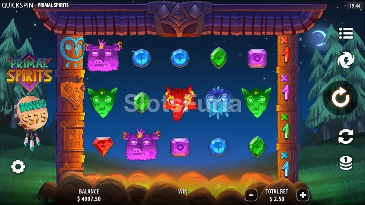Juego base de Primal Spirits, tragamonedas de Quickspin