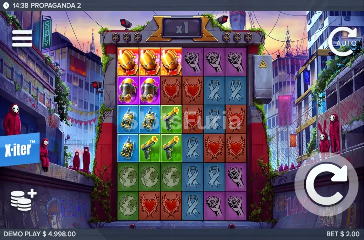 Juego base de Propaganda 2 con cuadrícula de 6x6 y clústeres