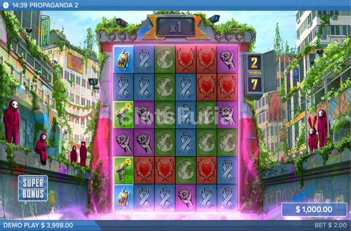 Ronda de giros gratis de Propaganda 2 con multiplicador persistente