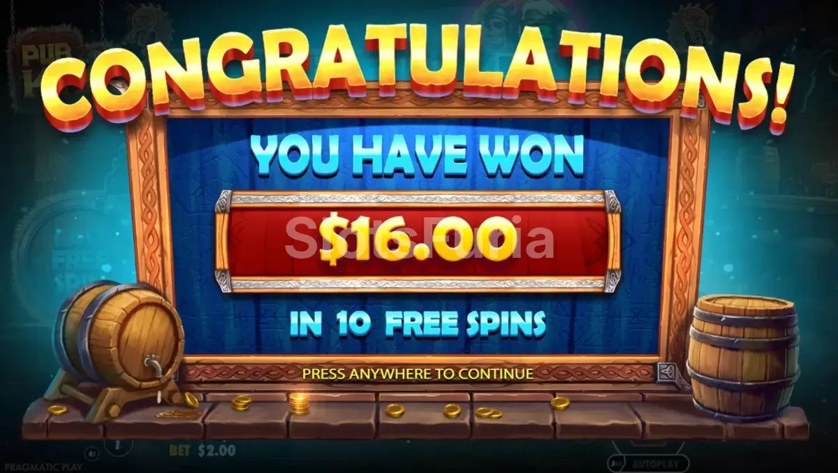 Gran victoria en Pub Kings mostrando el potencial máximo del juego
