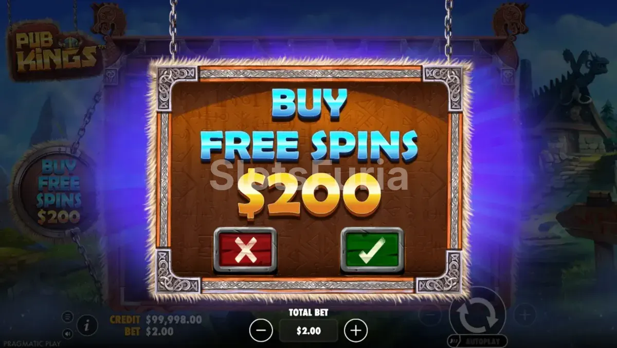Función de compra de bonus en Pub Kings de Pragmatic Play