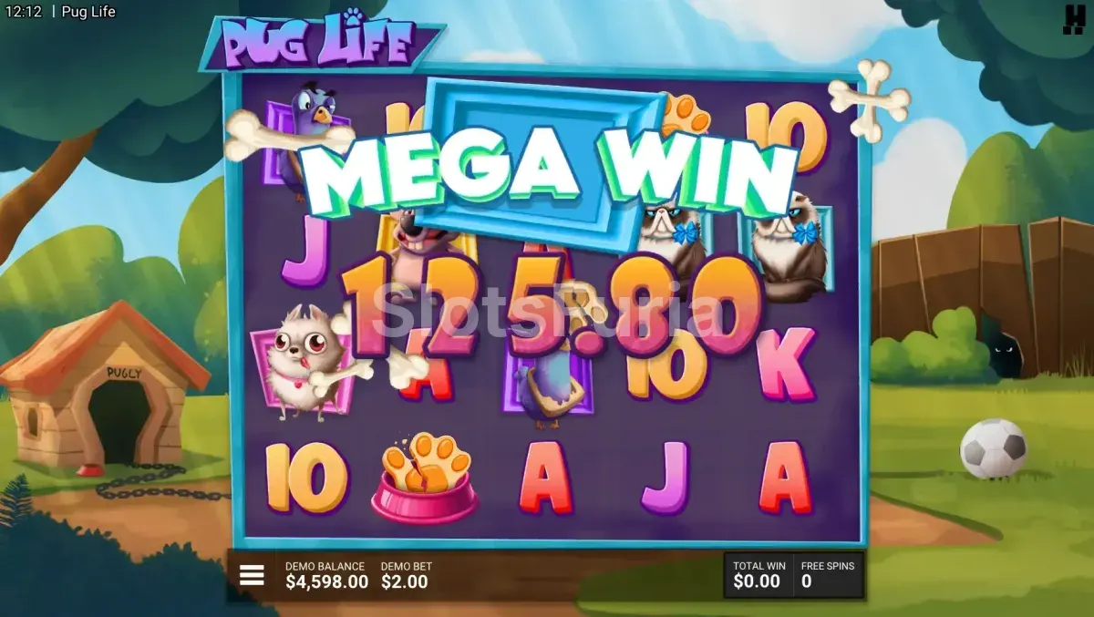 Gran victoria en la tragamonedas Pug Life de Hacksaw Gaming