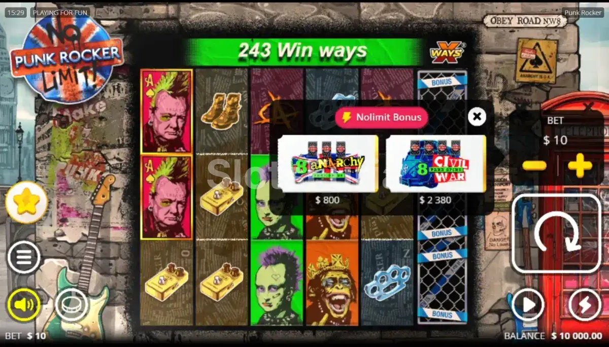 Menú de compra de bono de Punk Rocker con las opciones de 80x y 238x