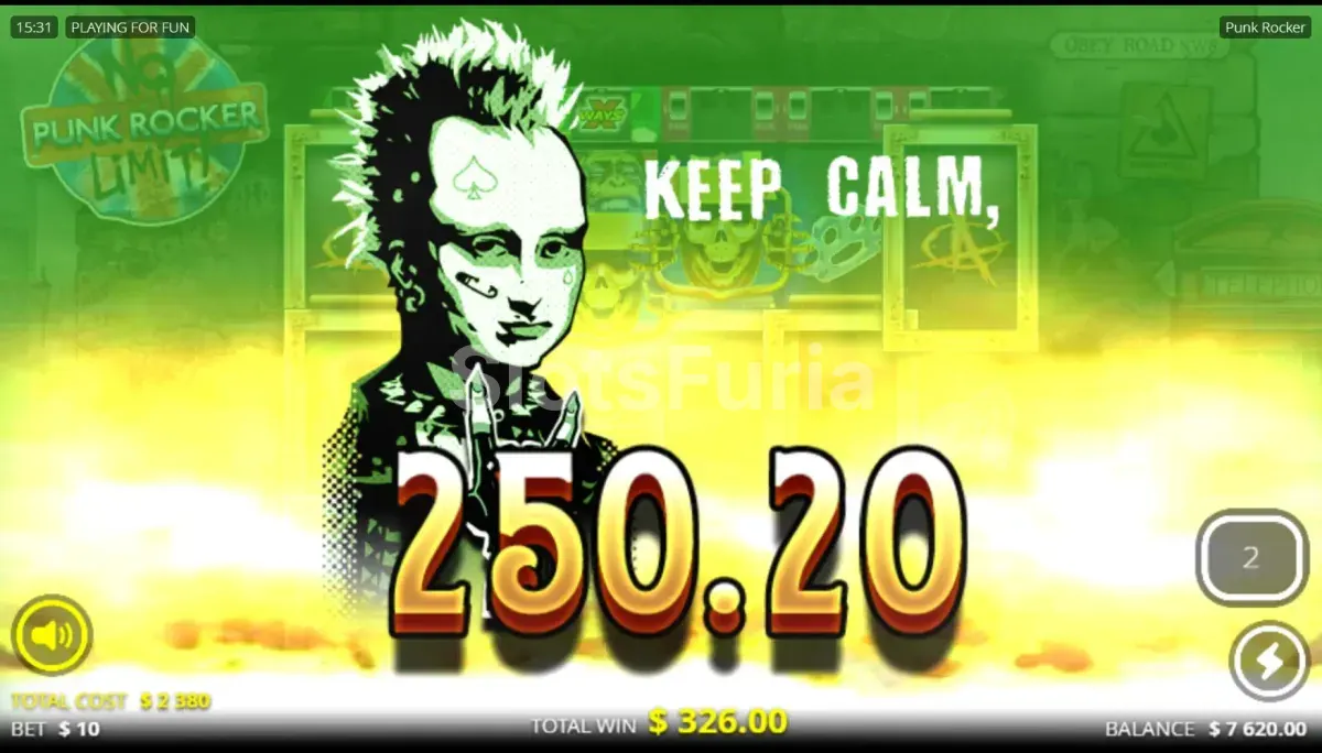 Pantalla de gran premio en Punk Rocker