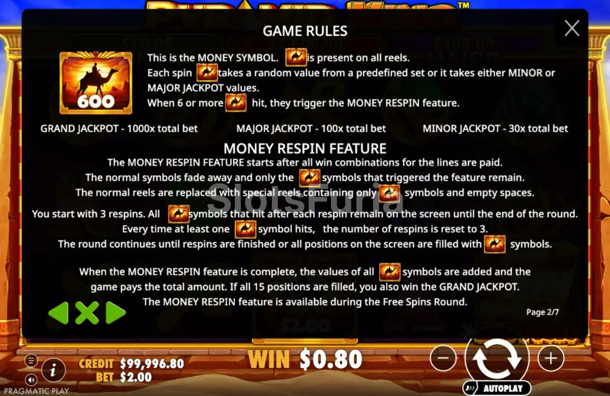 Reglas del juego de Pyramid King
