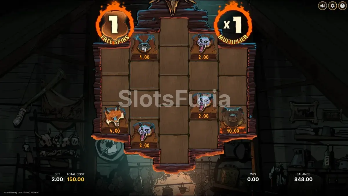 Ronda de giros gratis en Rabid Randy Dark Trails con multiplicador activo