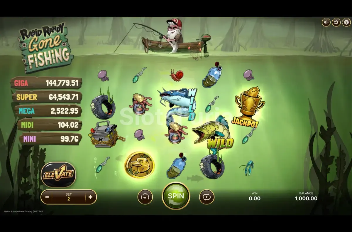 Botes progresivos de Rabid Randy Gone Fishing, tragamonedas de pesca de NetEnt