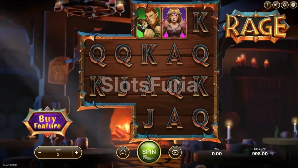 Pantalla principal del juego Rage de NetEnt