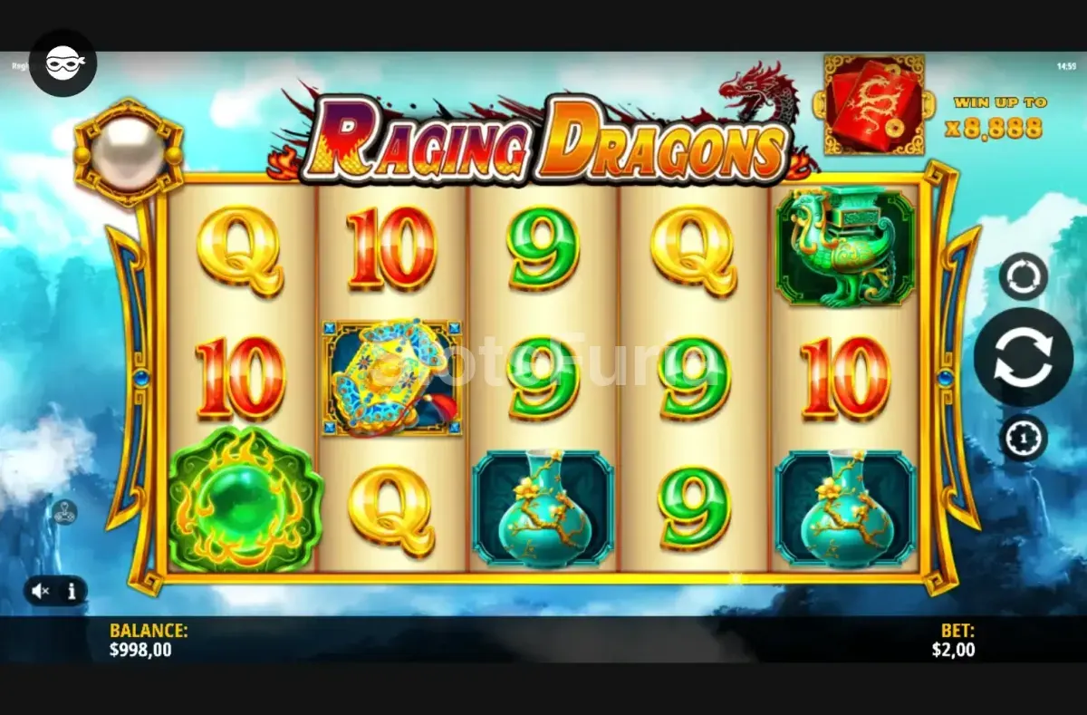 Juego base de Raging Dragons, tragamonedas de iSoftBet