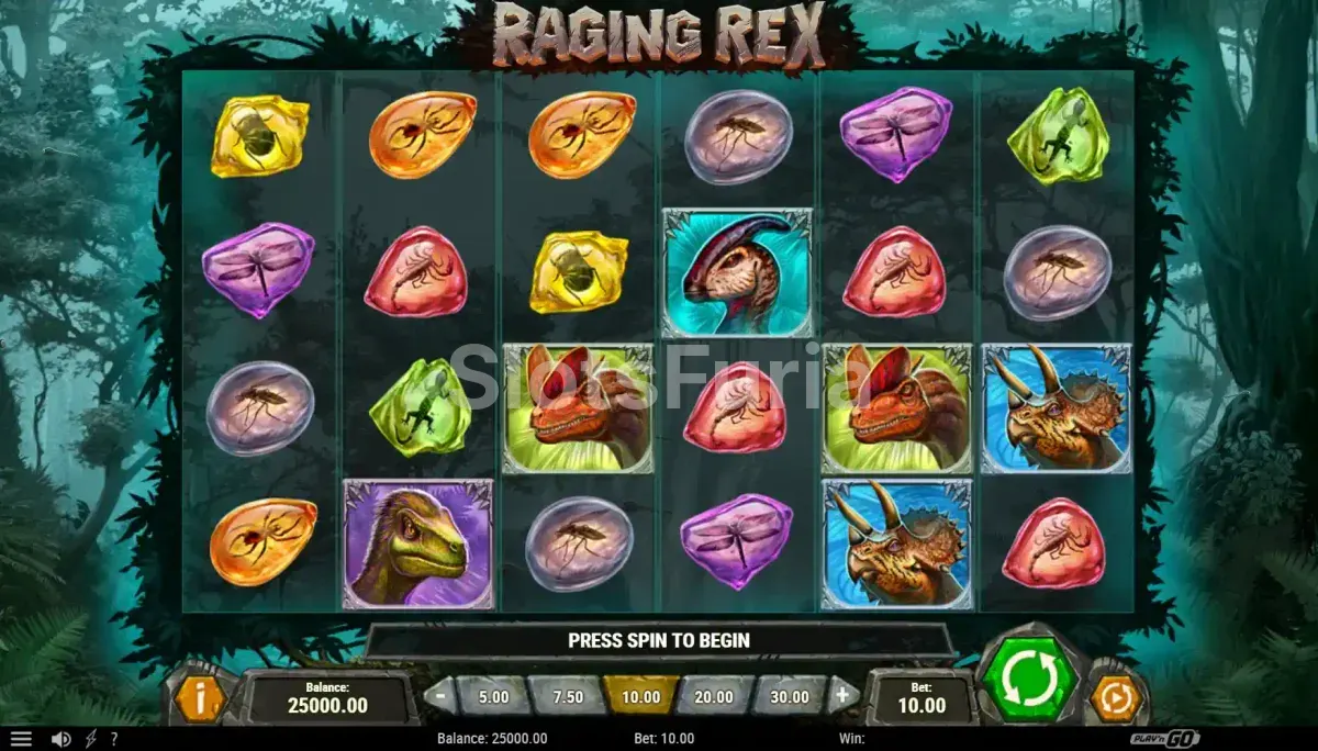 Pantalla principal de Raging Rex 2 con su selva prehistórica