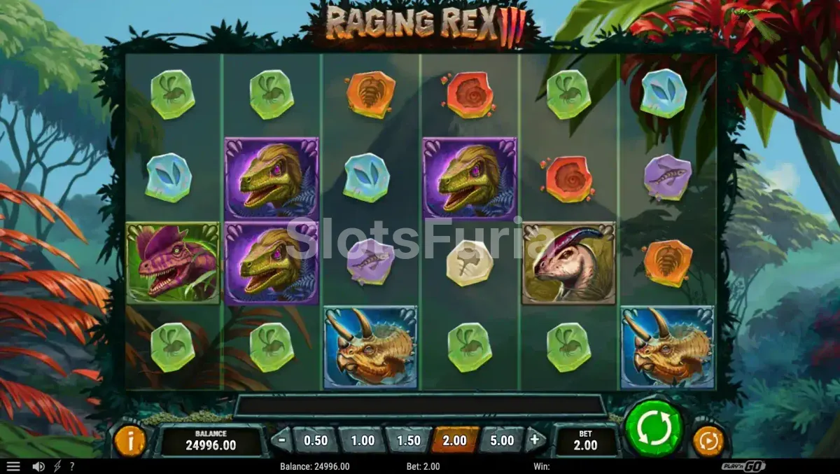 Segunda vista del juego base de Raging Rex 3 con la mecánica de Rex en acción