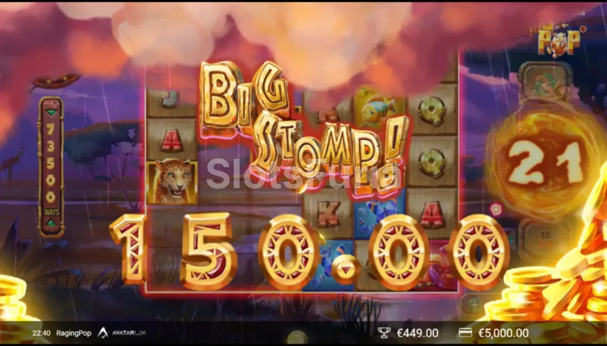 Gran victoria en RagingPop con el contador de ganancias al máximo
