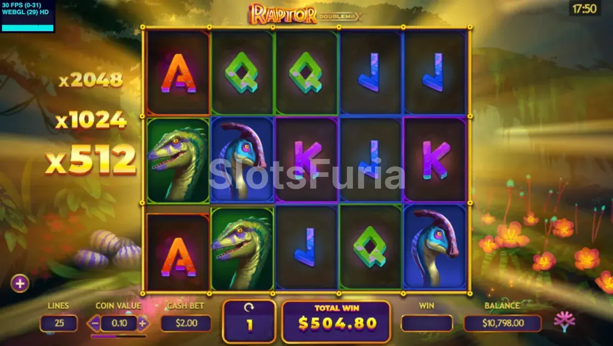 Ronda de giros gratis de Raptor DoubleMax con multiplicadores activos