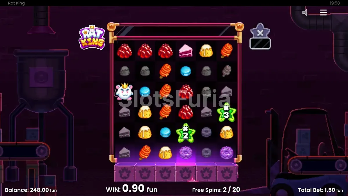 Ronda de giros gratis de Rat King con el multiplicador acumulado activo