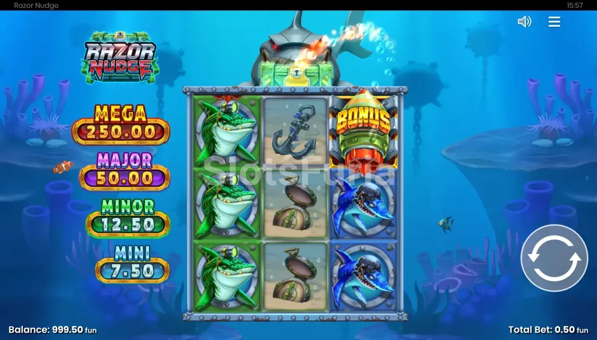 Juego base de Razor Nudge con la grilla de 3x3