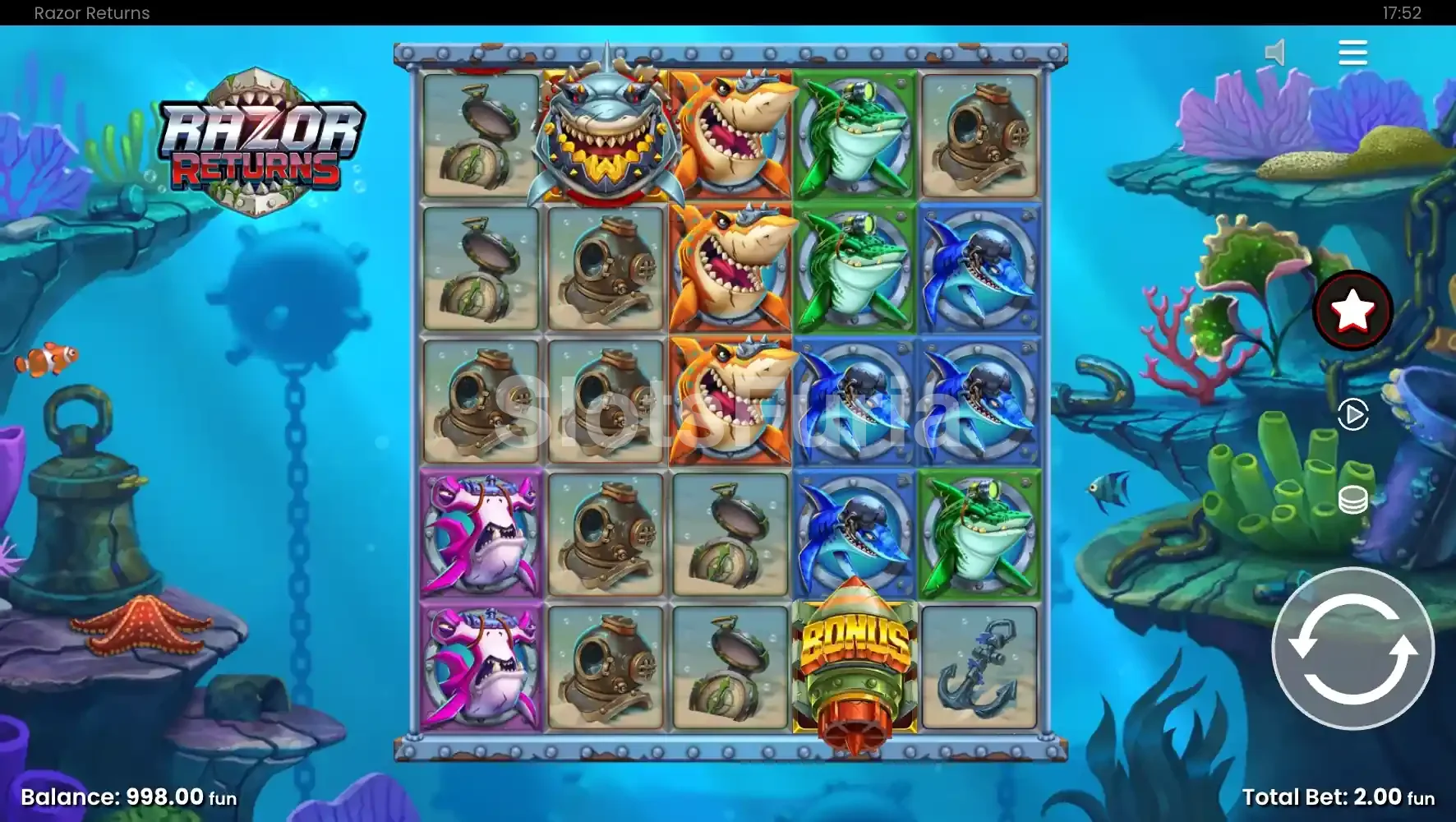Juego base de Razor Returns con la cuadrícula de 5x5