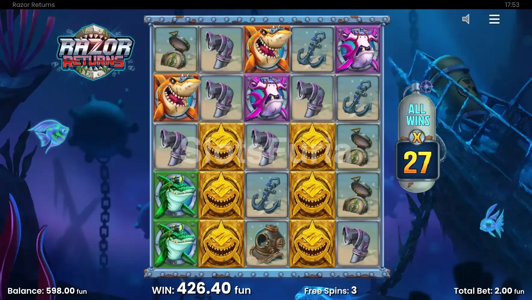 Ronda de giros gratis en Razor Returns