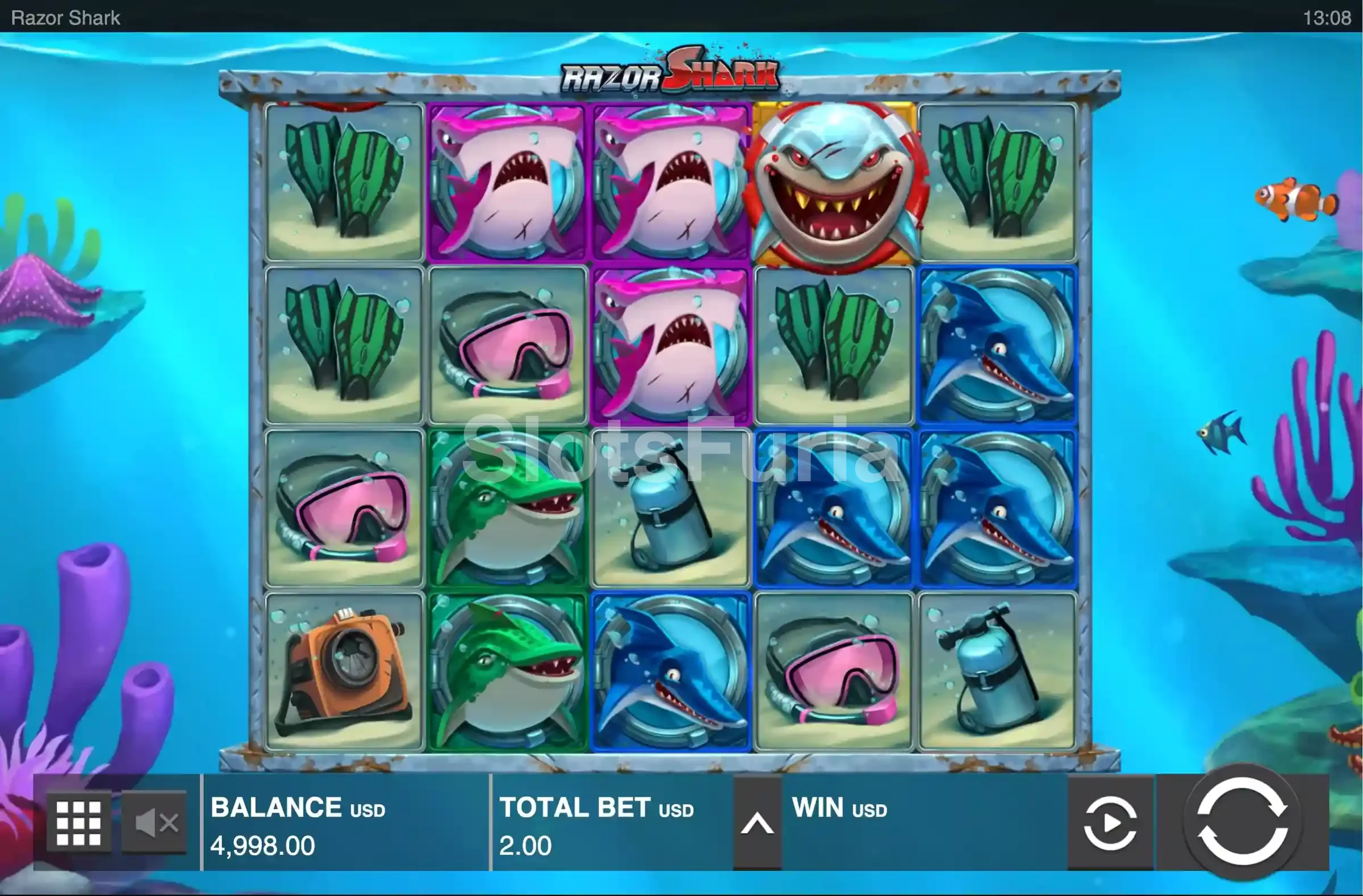 Juego base de Razor Shark, tragamonedas de Push Gaming