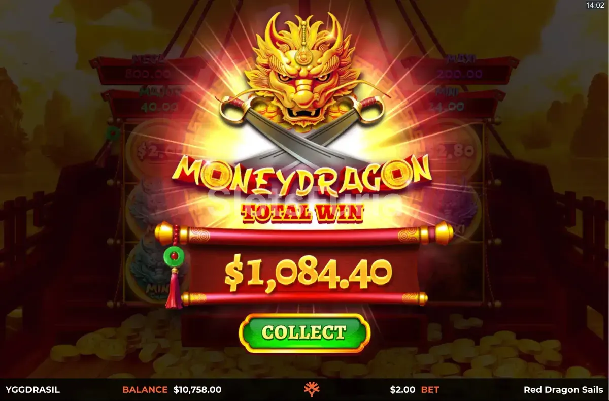 Pantalla de gran victoria en Red Dragon Sails