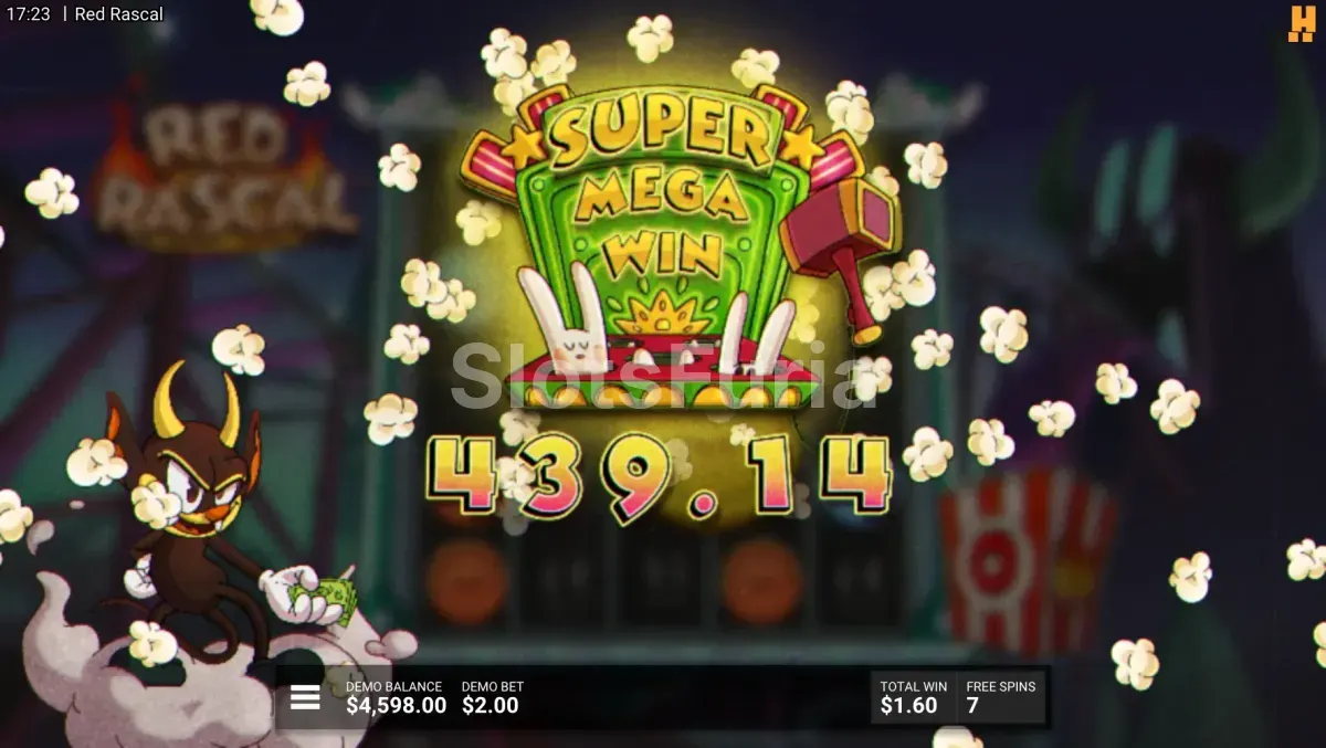 Gran victoria en Red Rascal con símbolo Colossal activo