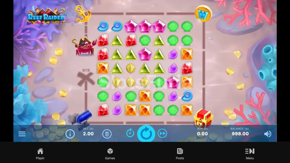 Juego base de Reef Raider con tablero de 7x7 lleno de color