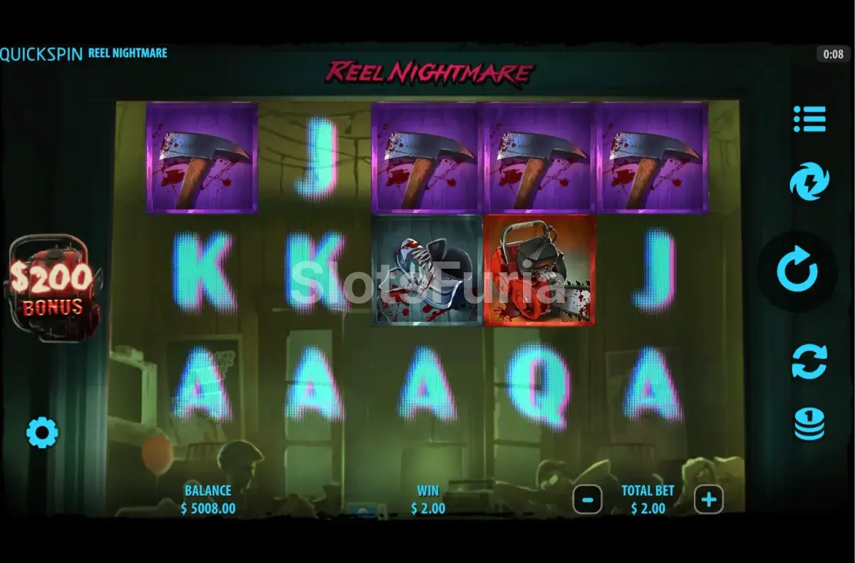 Pantalla principal del juego Reel Nightmare de Quickspin