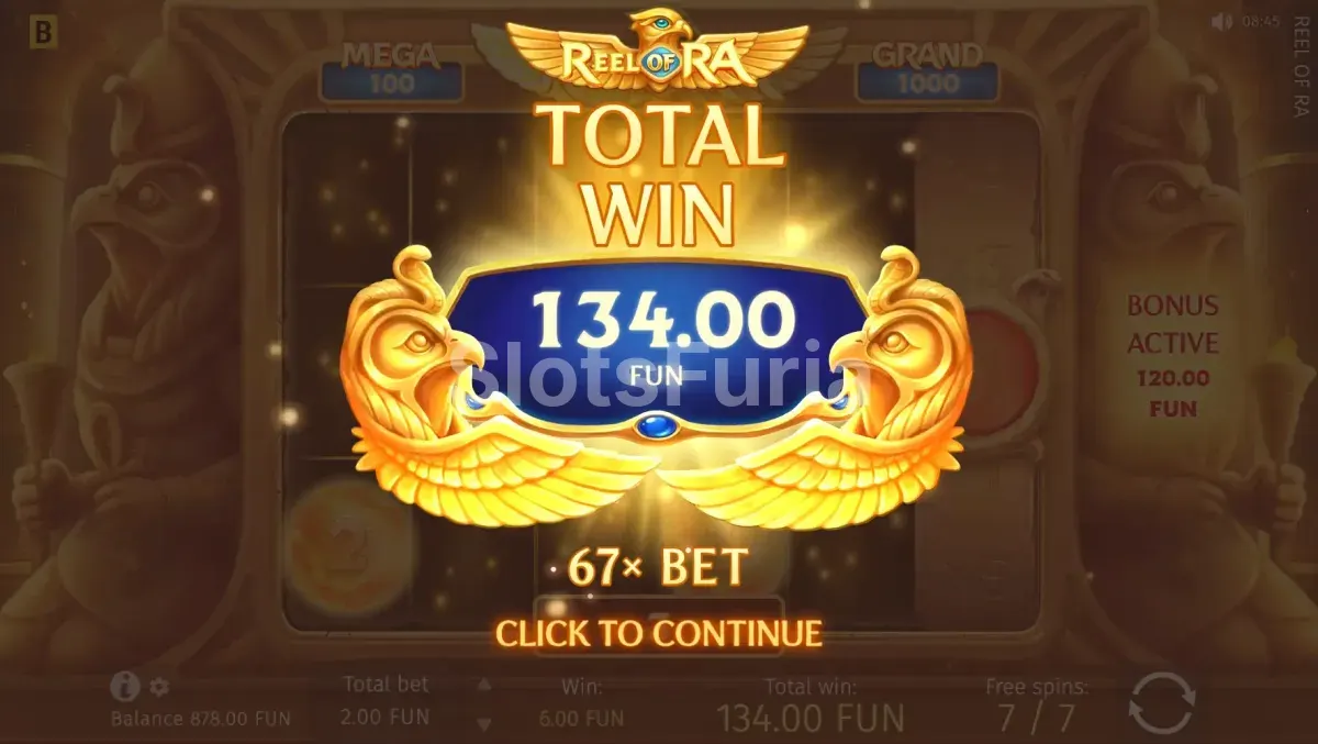 Gran victoria en Reel of Ra durante los giros gratis con multiplicador activado