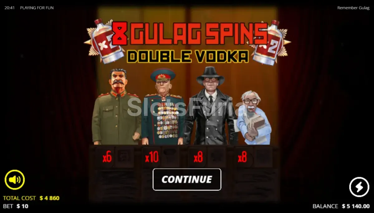 Ronda de giros gratuitos activada en Remember Gulag