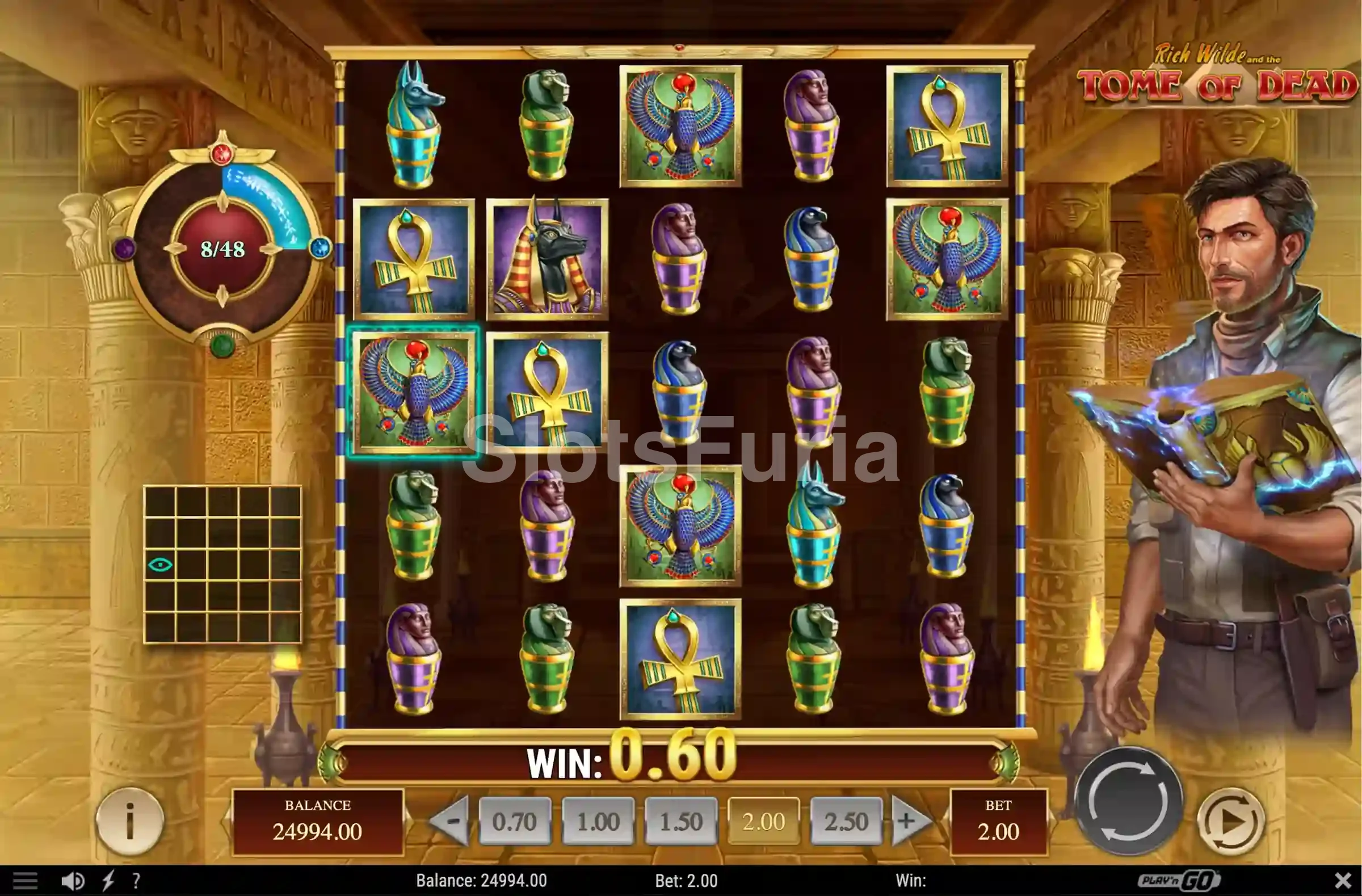 Segunda vista del juego base de Rich Wilde and the Tome of Dead mostrando el tablero en acción