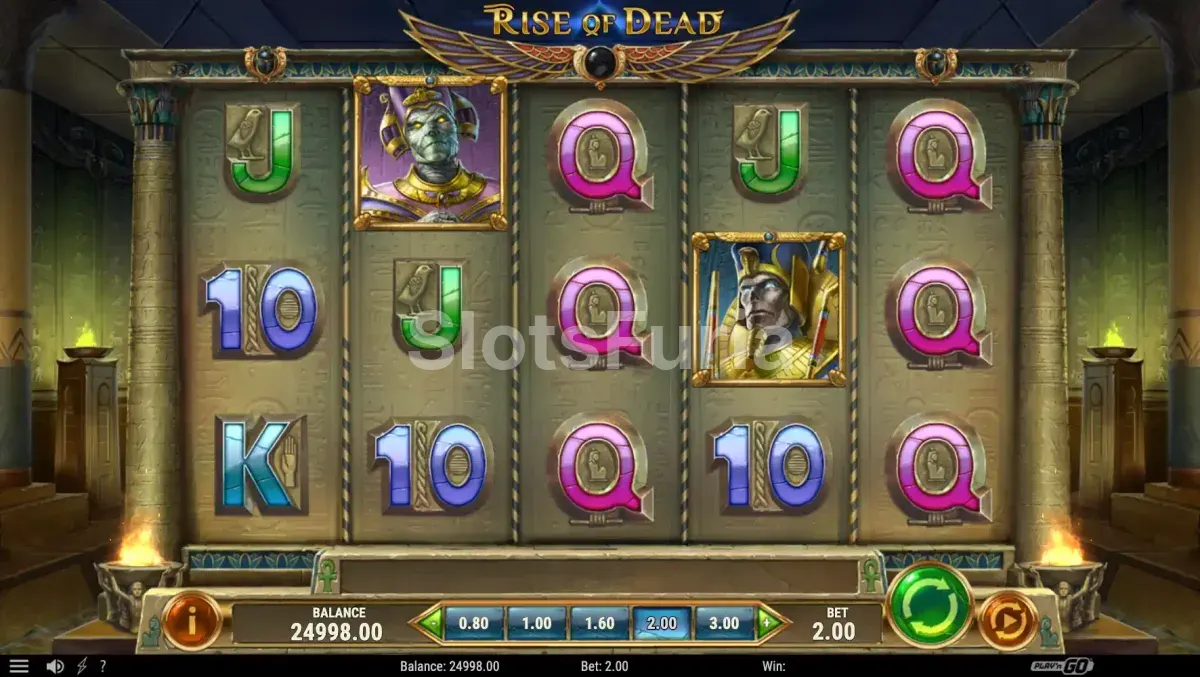 Pantalla principal de Rise of Dead con los rodillos activos